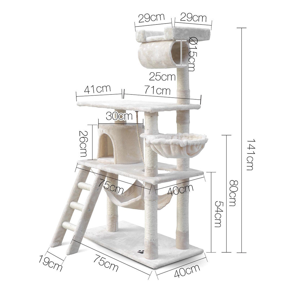 Cat Scratching Post  Tree House Condo 141cm Beige