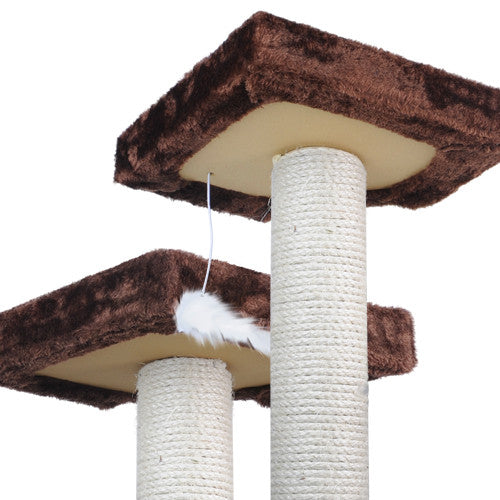 Cat Scratching Poles Post Furniture Tree House Brown