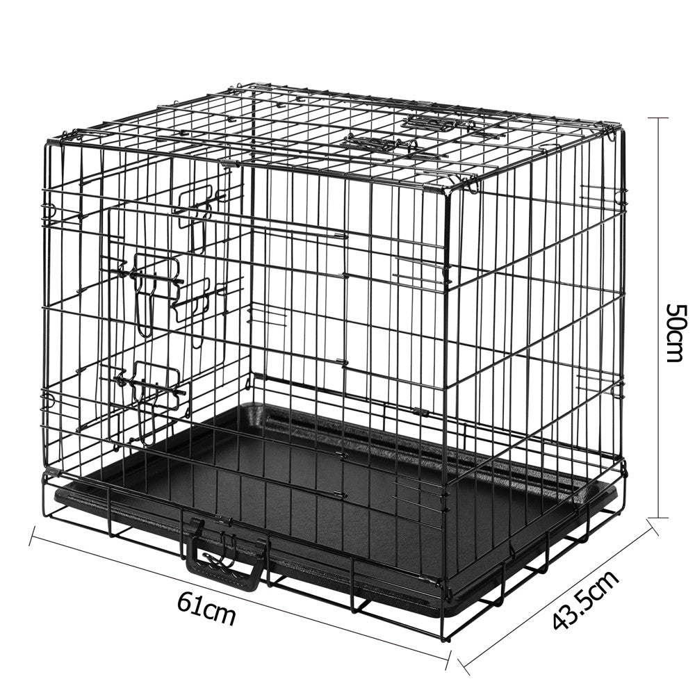 24 Inch Pet Portable Foldable Metal Cage Black