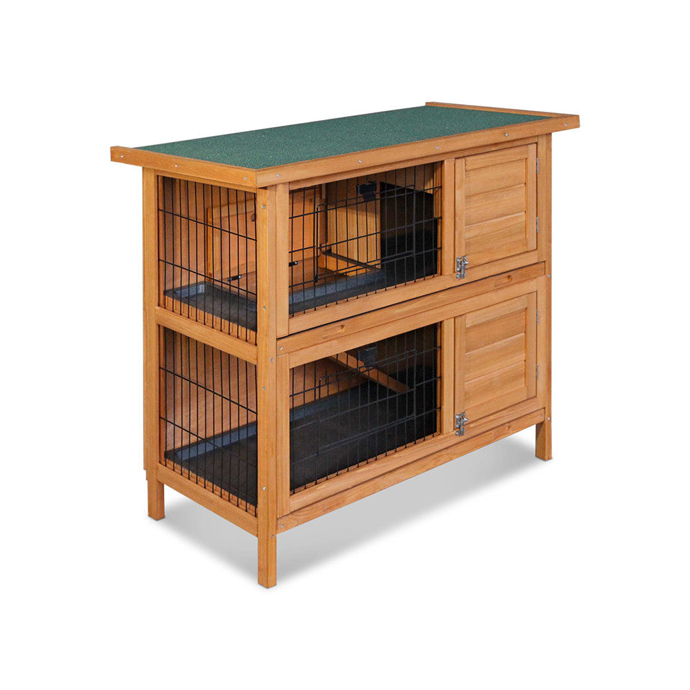 Double Storey Rabbit Hutch with Foldable Ramp