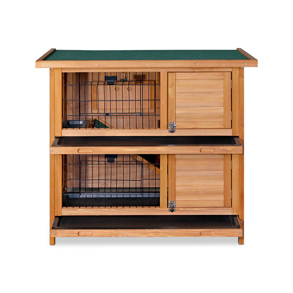 Double Storey Rabbit Hutch with Foldable Ramp