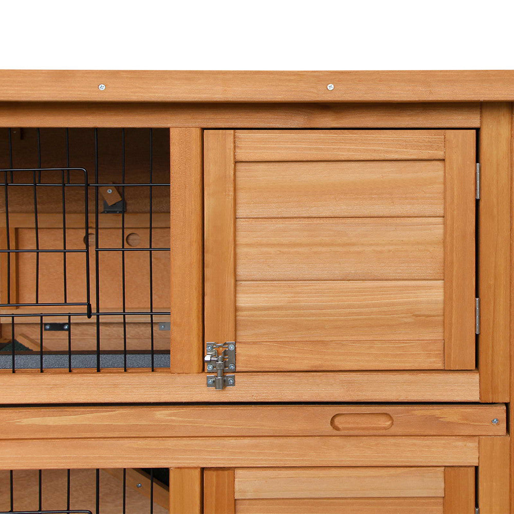 Double Storey Rabbit Hutch with Foldable Ramp