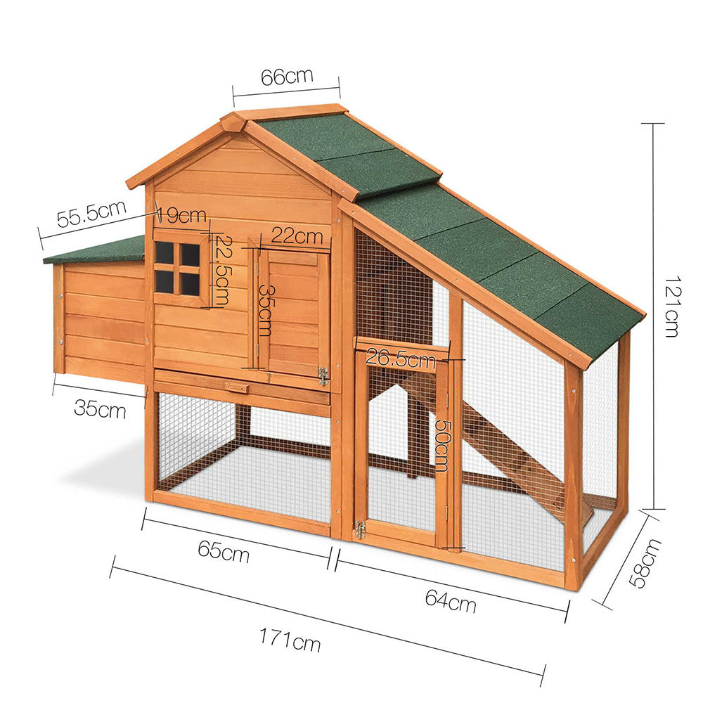 Wooden Pet Hutch with Nesting Box