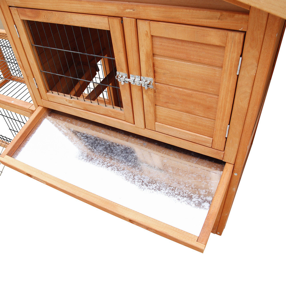 Double Storey Pet Hutch with Under Run Green