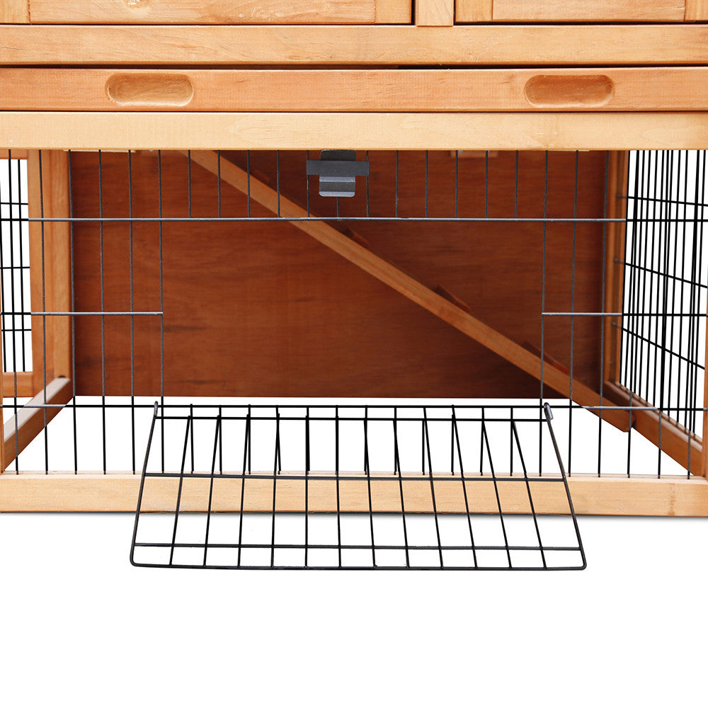 Double Storey Pet Hutch with Under Run Green