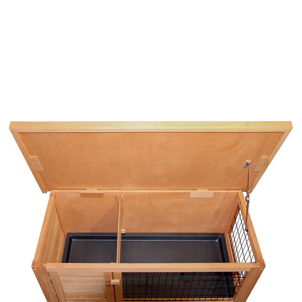 Rabbit Hutch with Hinged Lid