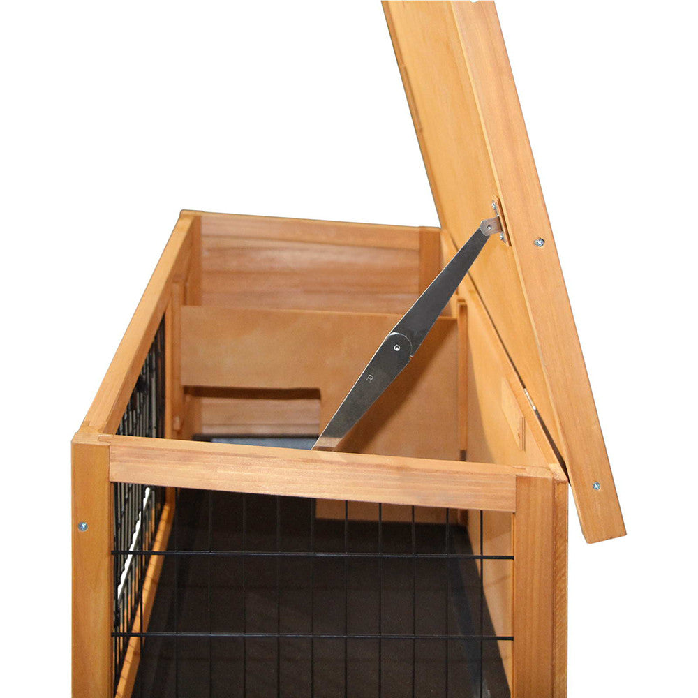 Rabbit Hutch with Hinged Lid