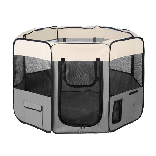 Pet Dog Puppy Cat Exercise Playpen Crate Cage Tent Grey