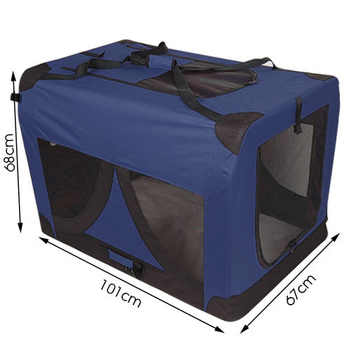 Extra Large Portable Soft Pet Dog Crate Cage Kennel Blue