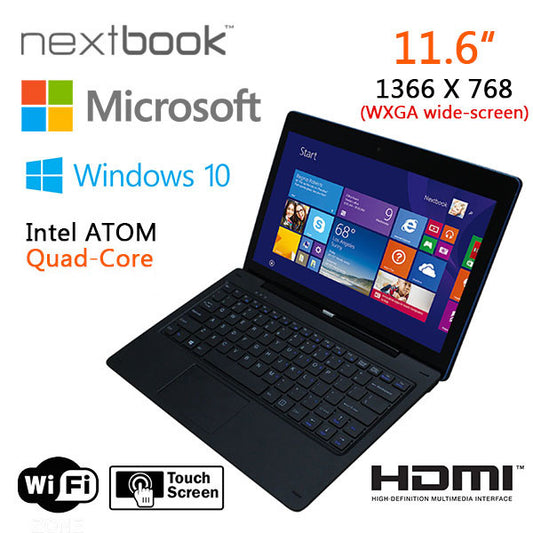 Nextbook 11.6 Inch 32G/Windows 10 /Quad Core with HDMI Output Tablet PC