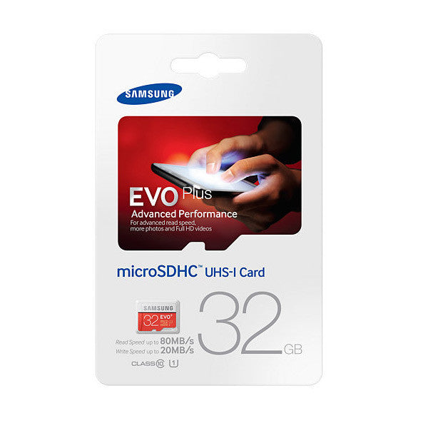 Samsung EVO PLUS 32GB Micro SD Memory Card 80R/20W MB-MC32D