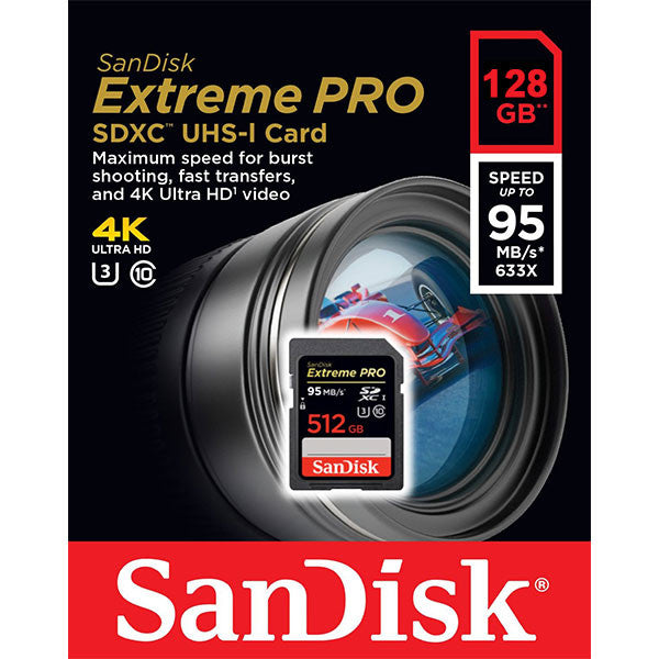 SanDisk 128GB Extreme PRO UHS-I SDXC Memory Card (V30) 95mb/s SDSDXXG-128G-GN4IN