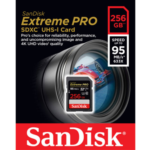 SanDisk 256GB Extreme PRO UHS-I SDXC Memory Card (V30) 95mb/s SDSDXXG-256G-GN4IN