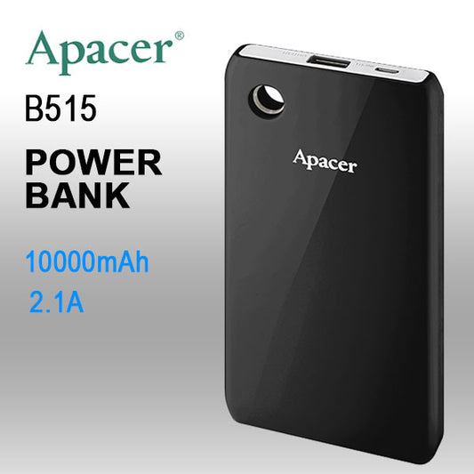 APACER DELUXE PORTABLE POWERBANK 10000MAH BLACK COLOR ( B515 BLACK )