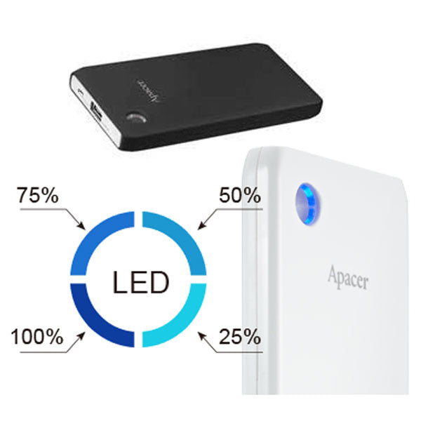 APACER DELUXE PORTABLE POWERBANK 10000MAH BLACK COLOR ( B515 BLACK )