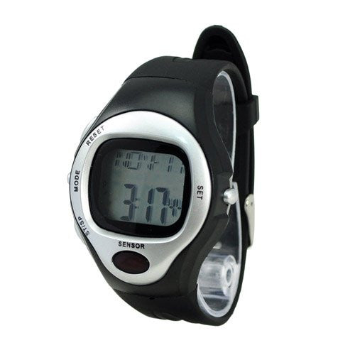 Exercise Pulse Heart Rate Monitor Calorie Counter Sports Watch Silver