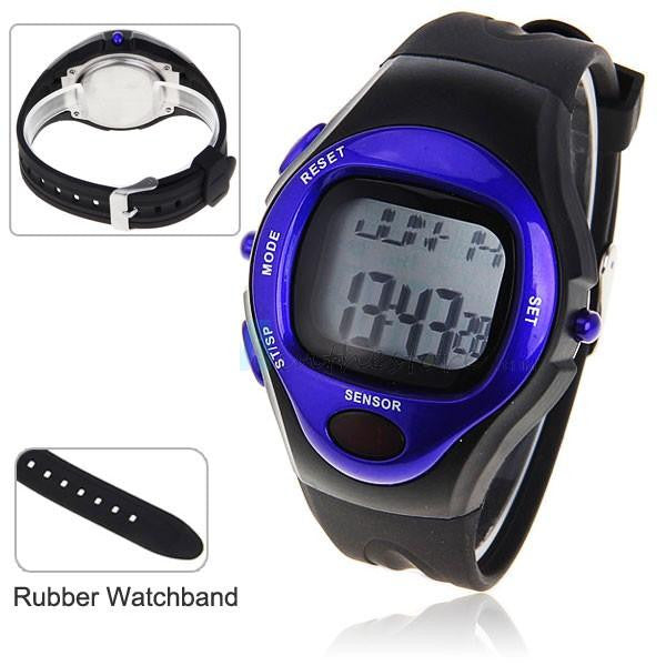 Exercise Pulse Heart Rate Monitor Calorie Counter Sports Watch Silver