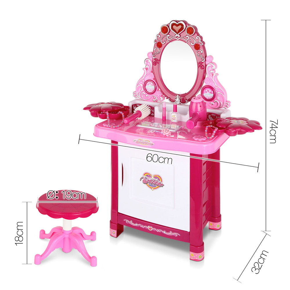 Kids Play Set Make Up Dresser 30 Piece - Pink