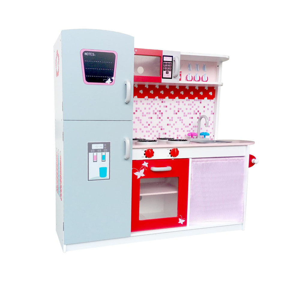 Children Wooden Kitchen Play Set w/ Fridge Pink