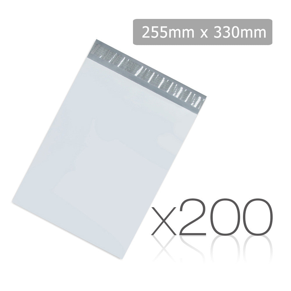 Set of 200 Poly Mailer Bags - 225 x 330mm