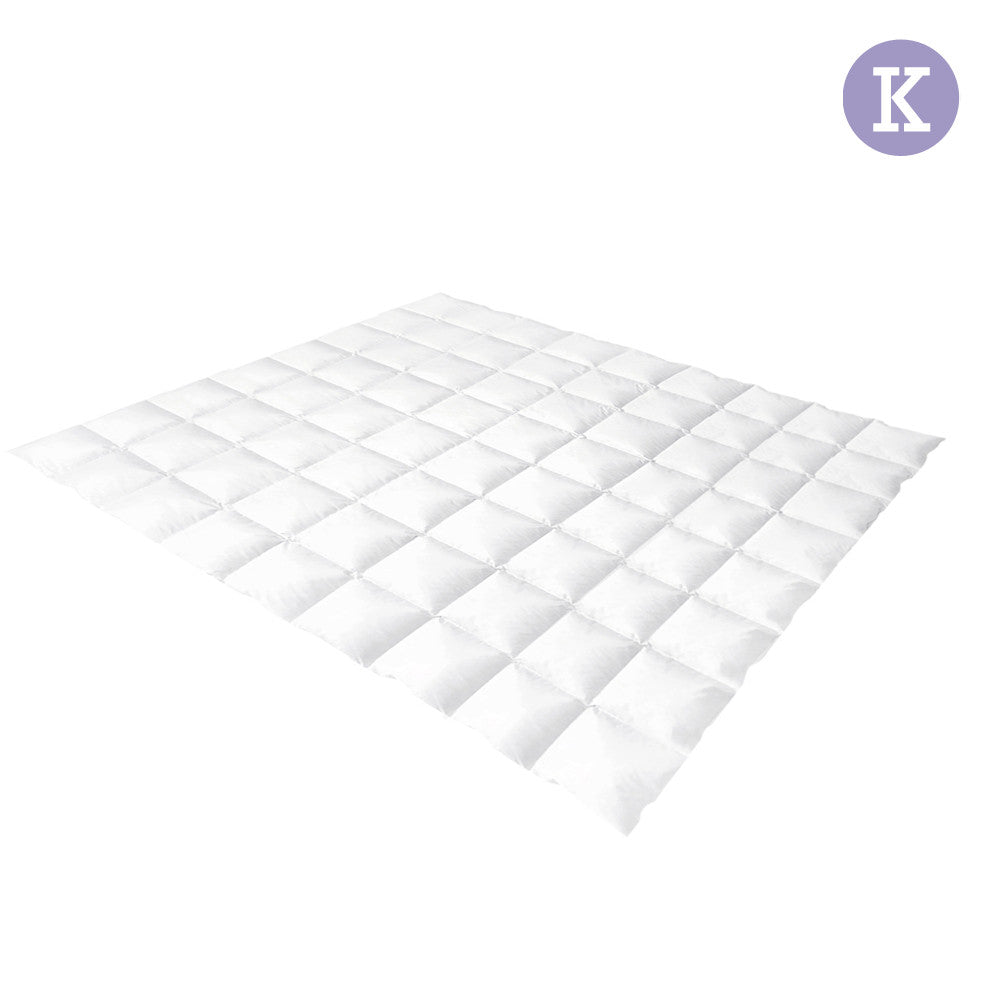 Duck Feather Down Quilt King White