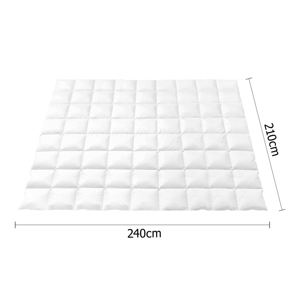 Duck Feather Down Quilt King White