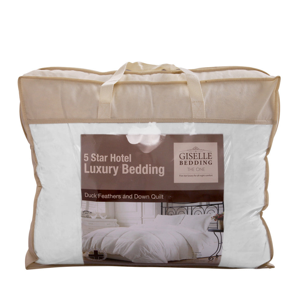 Duck Feather Down Quilt King White