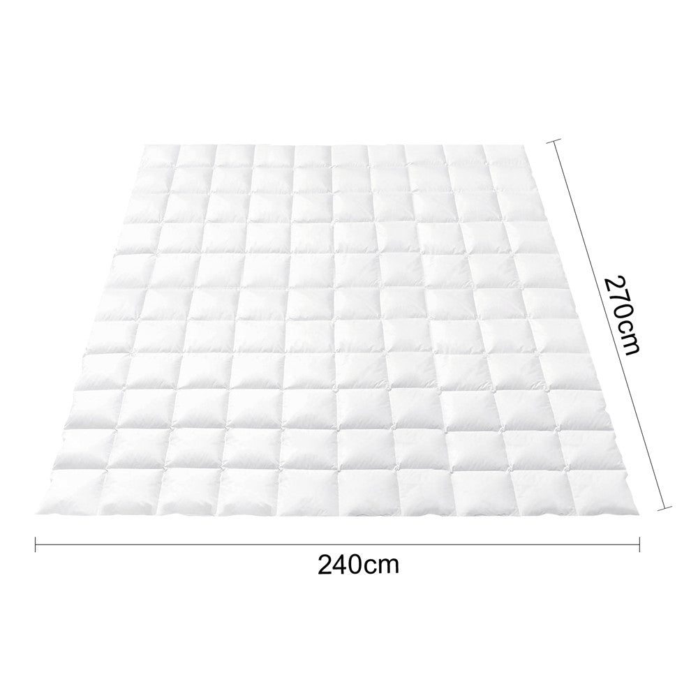 Duck Feather Down Quilt Super King White