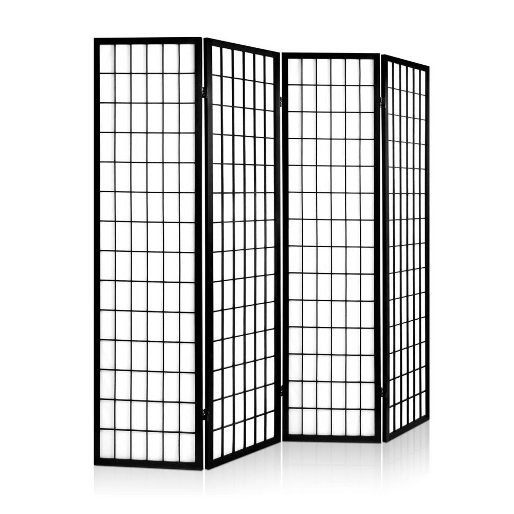 Room Divider 4 Panel - Black 