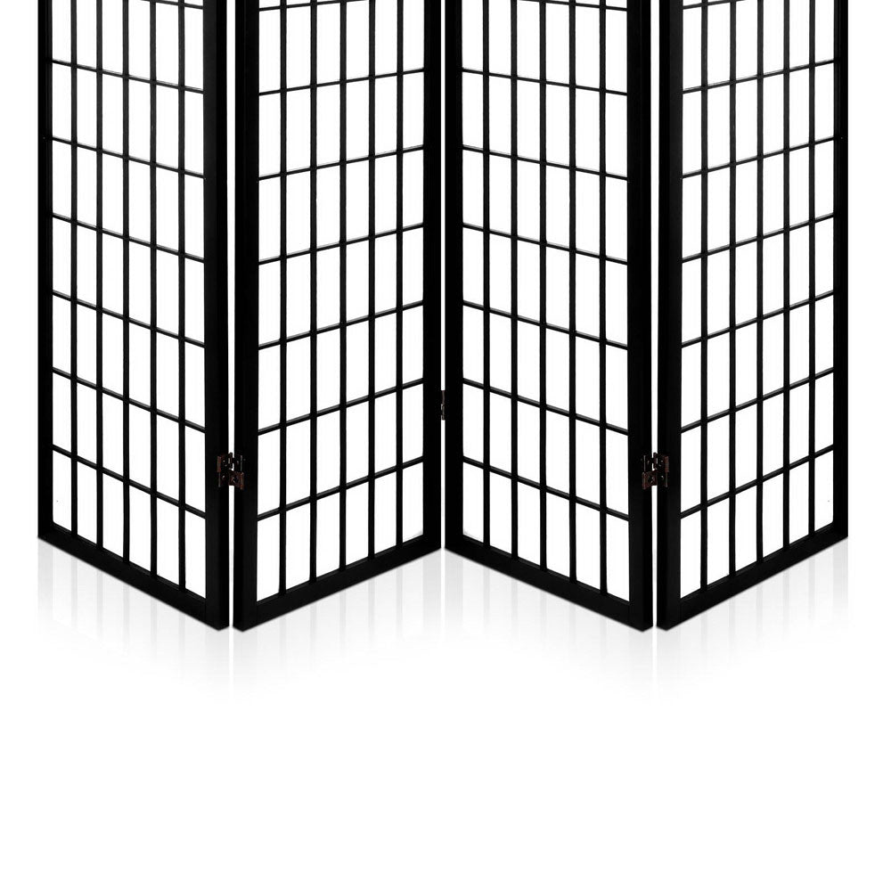 Room Divider 4 Panel - Black