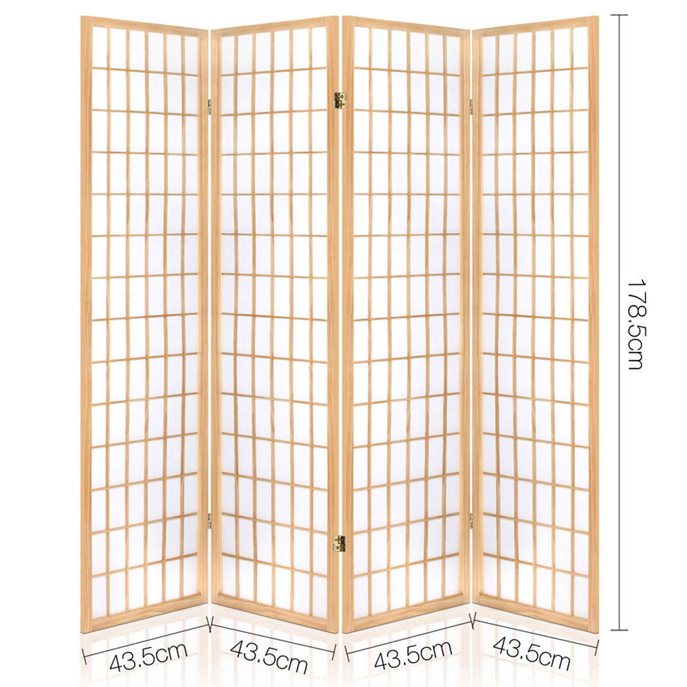 Room Divider 4 Panel - Natural