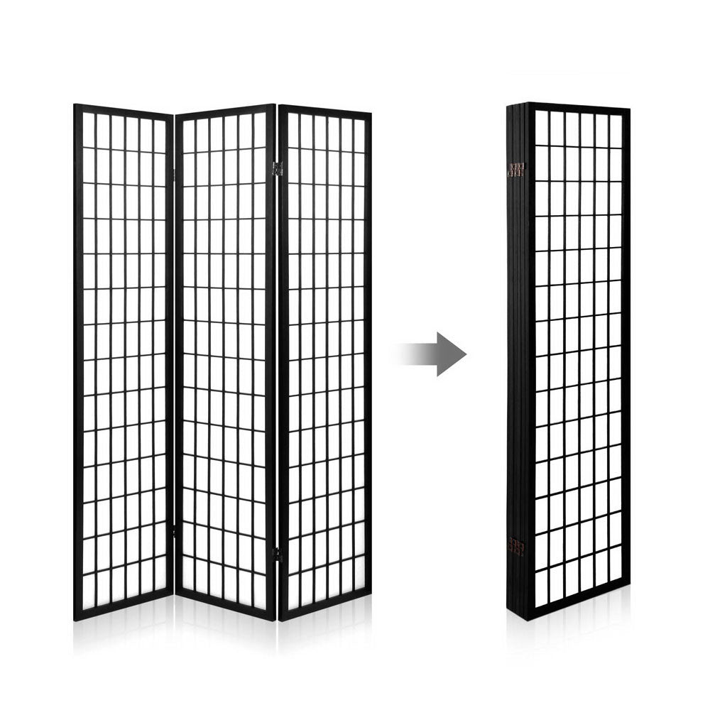 Room Divider 6 Panel - Black