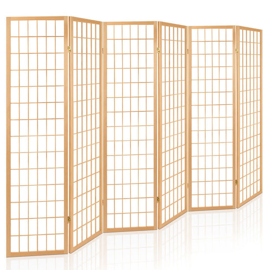 Room Divider 6 Panel - Natural