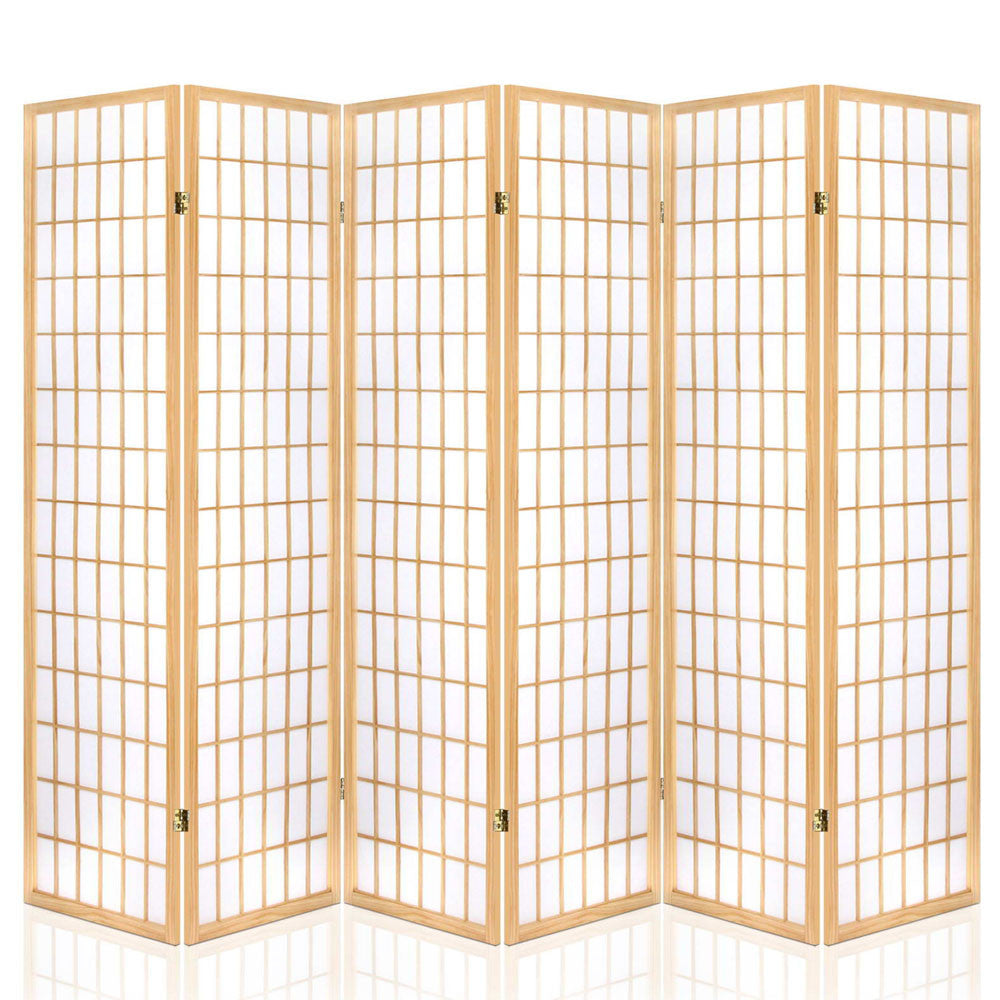 Room Divider 6 Panel - Natural