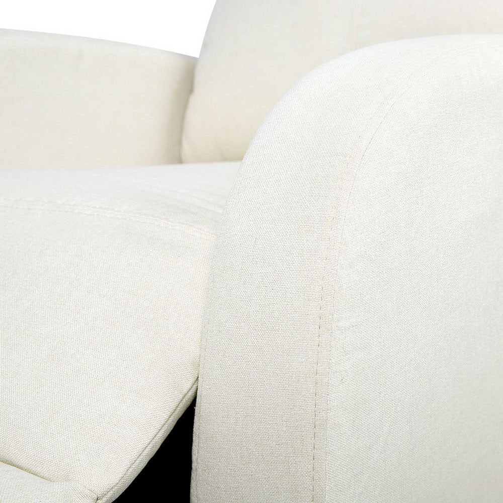 Linen Fabric Armchair Recliner - Beige