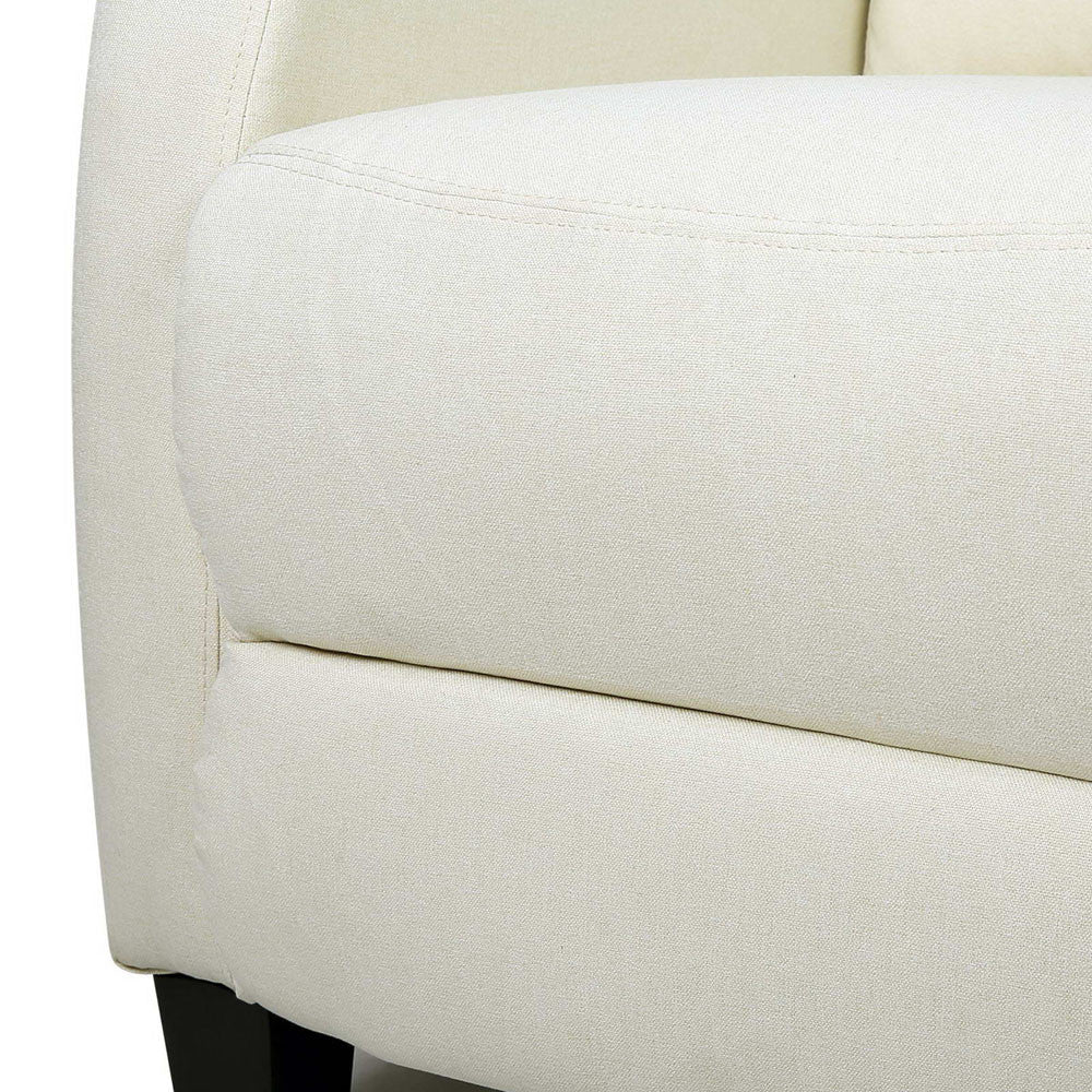 Linen Fabric Armchair Recliner - Beige