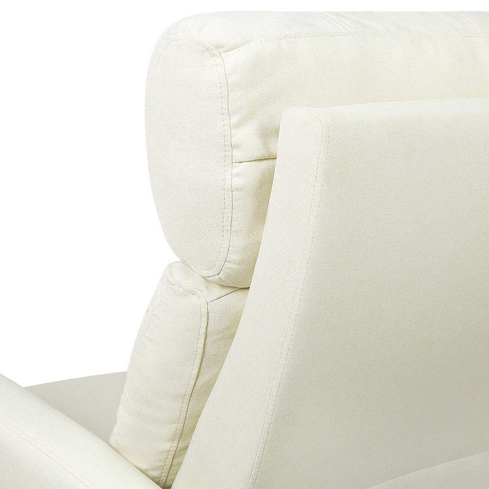 Linen Fabric Armchair Recliner - Beige