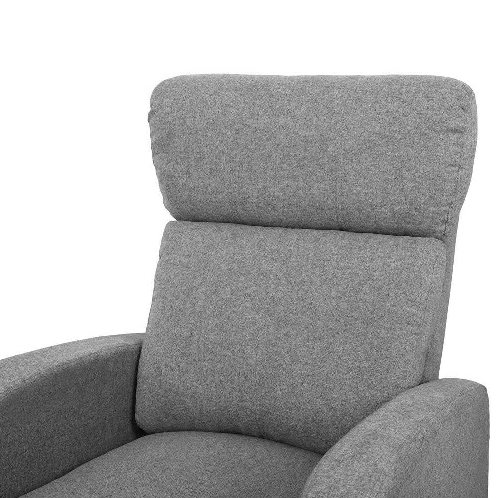 Linen Fabric Armchair Recliner - Grey