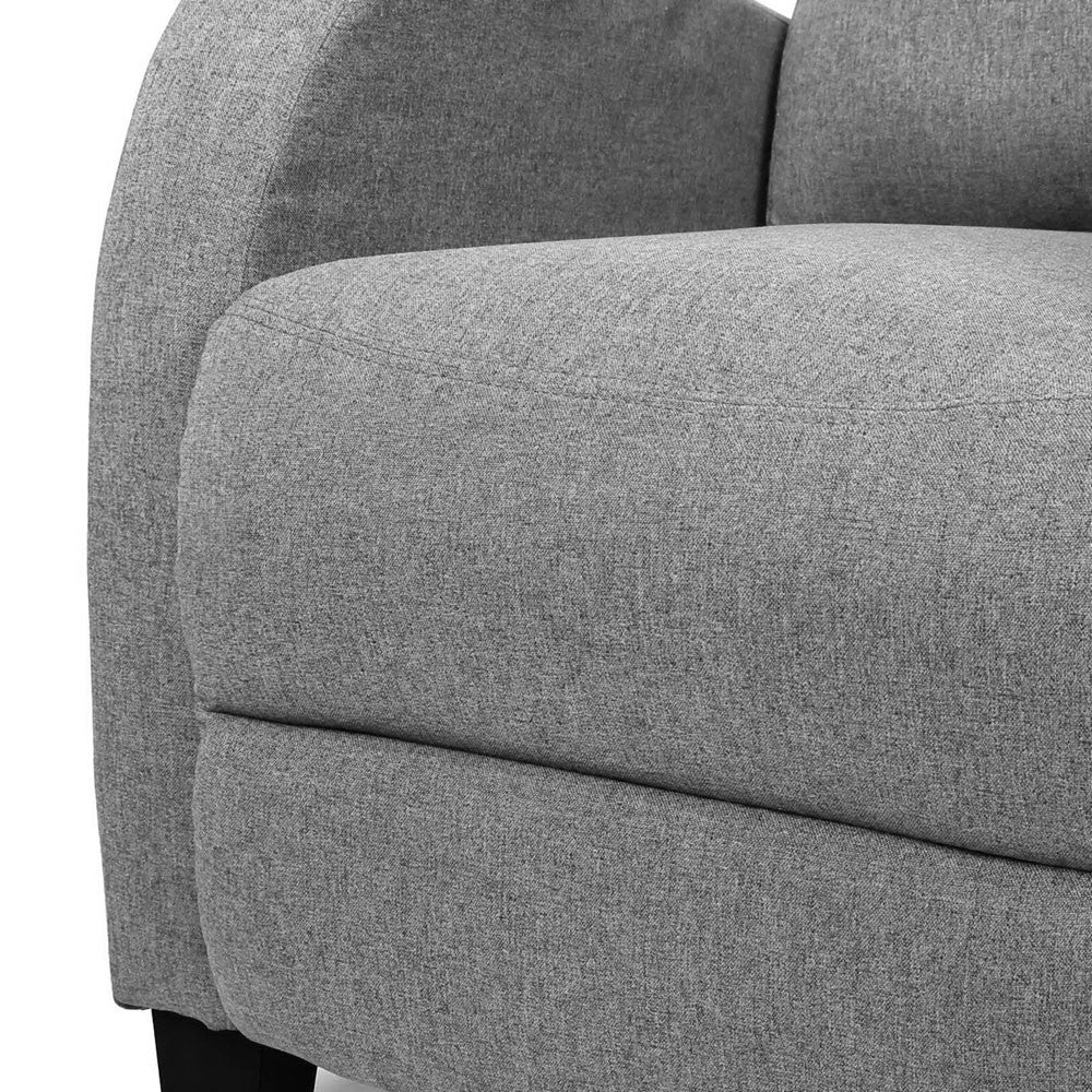 Linen Fabric Armchair Recliner - Grey