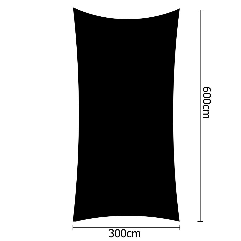 3X6M 280GSM Shade Sail – Black