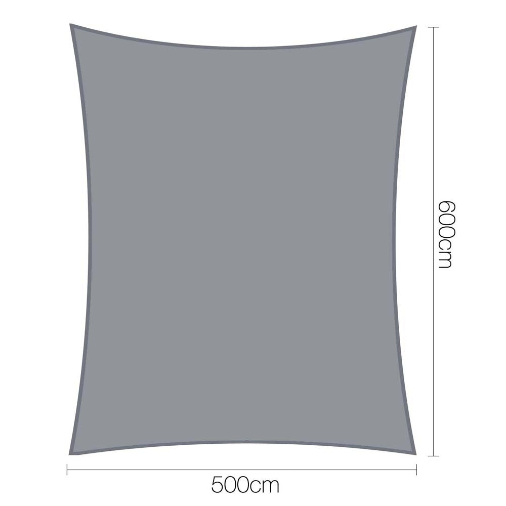 Heavy Duty 280GSM Shade Sail Canopy 5 x 6 M Grey