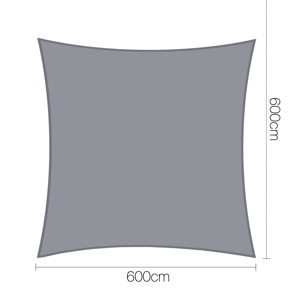 Heavy Duty 280GSM Shade Sail Canopy 6 x 6 M Grey