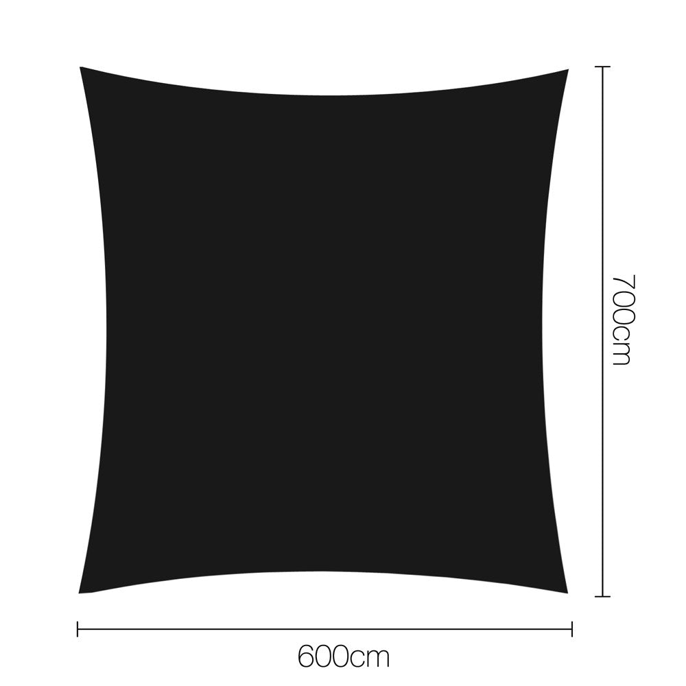 Heavy Duty 280GSM Shade Sail Canopy 6 x 7 M Black