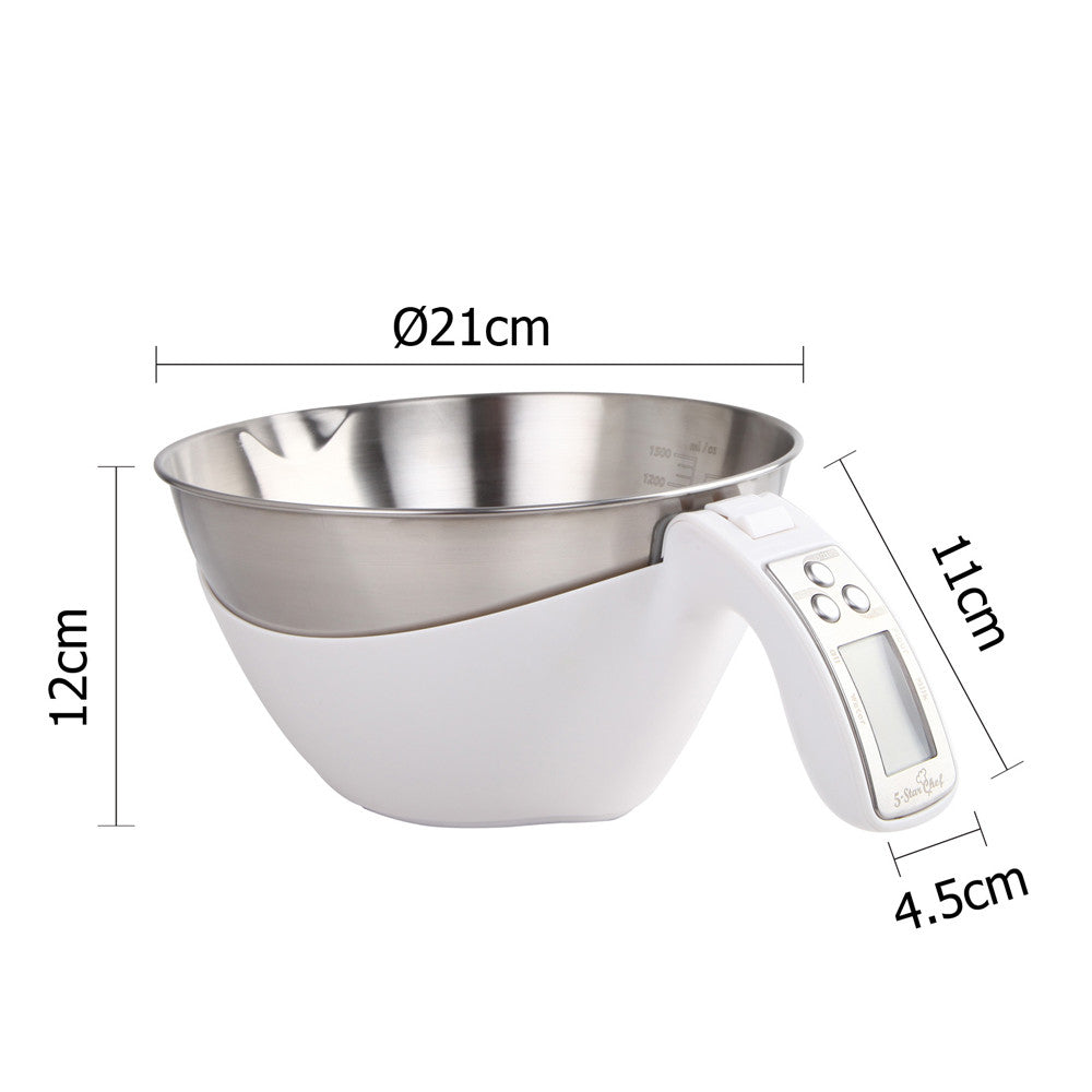 LCD Display Electronic Kitchen Scale Food Measuring Bowl