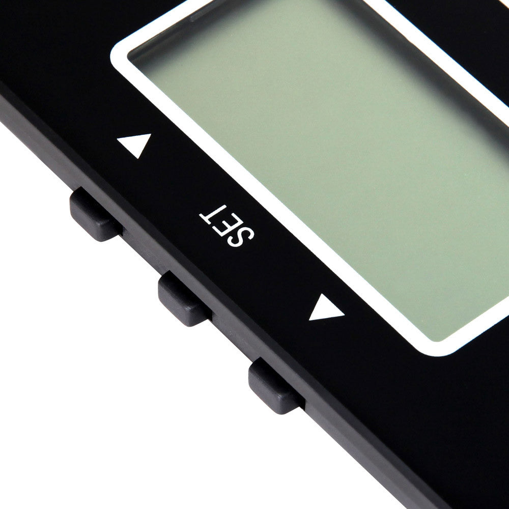 Electronic Digital Body Fat & Hydration Bathroom Glass Scale Black