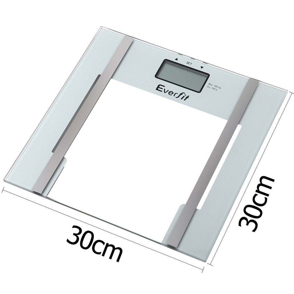 Electronic Digital Body Fat & Hydration Bathroom Glass Scale White