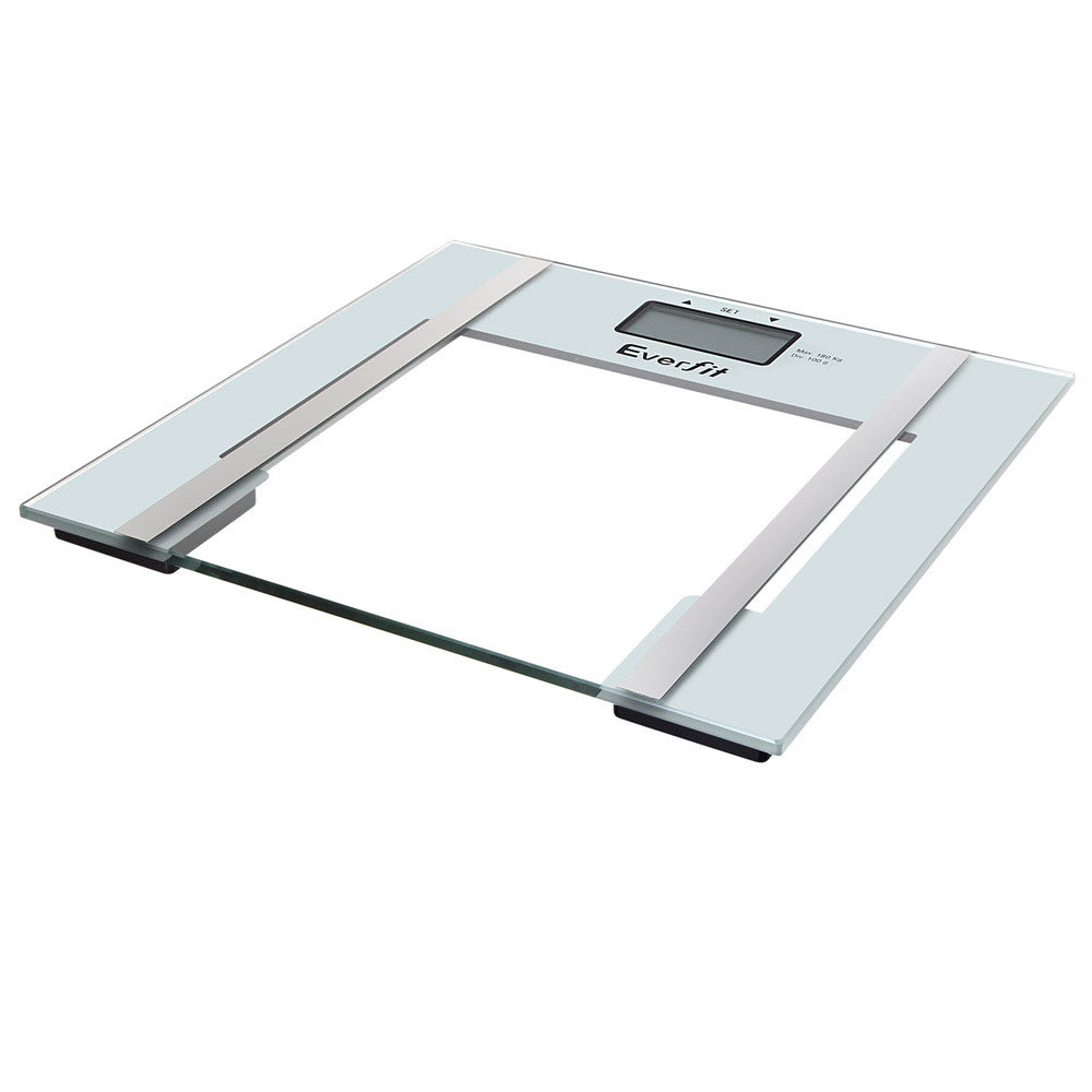 Electronic Digital Body Fat & Hydration Bathroom Glass Scale White