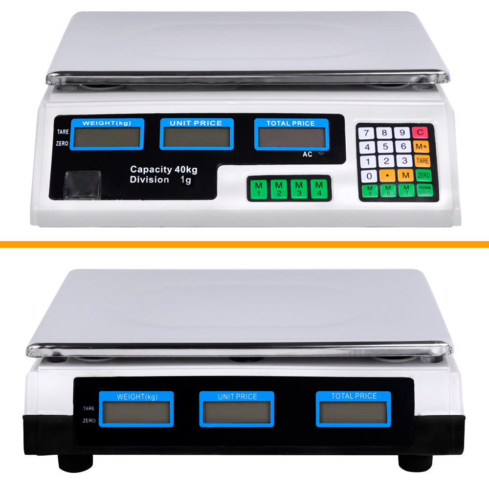 Kitchen Electronic Digital Scales 40kg  White