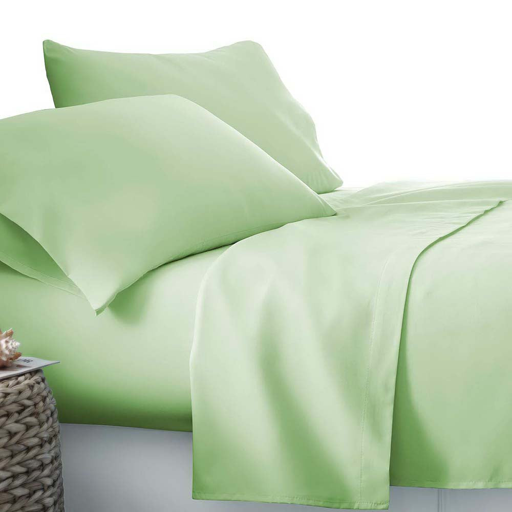 4 Piece Microfibre Sheet Set Double– Green