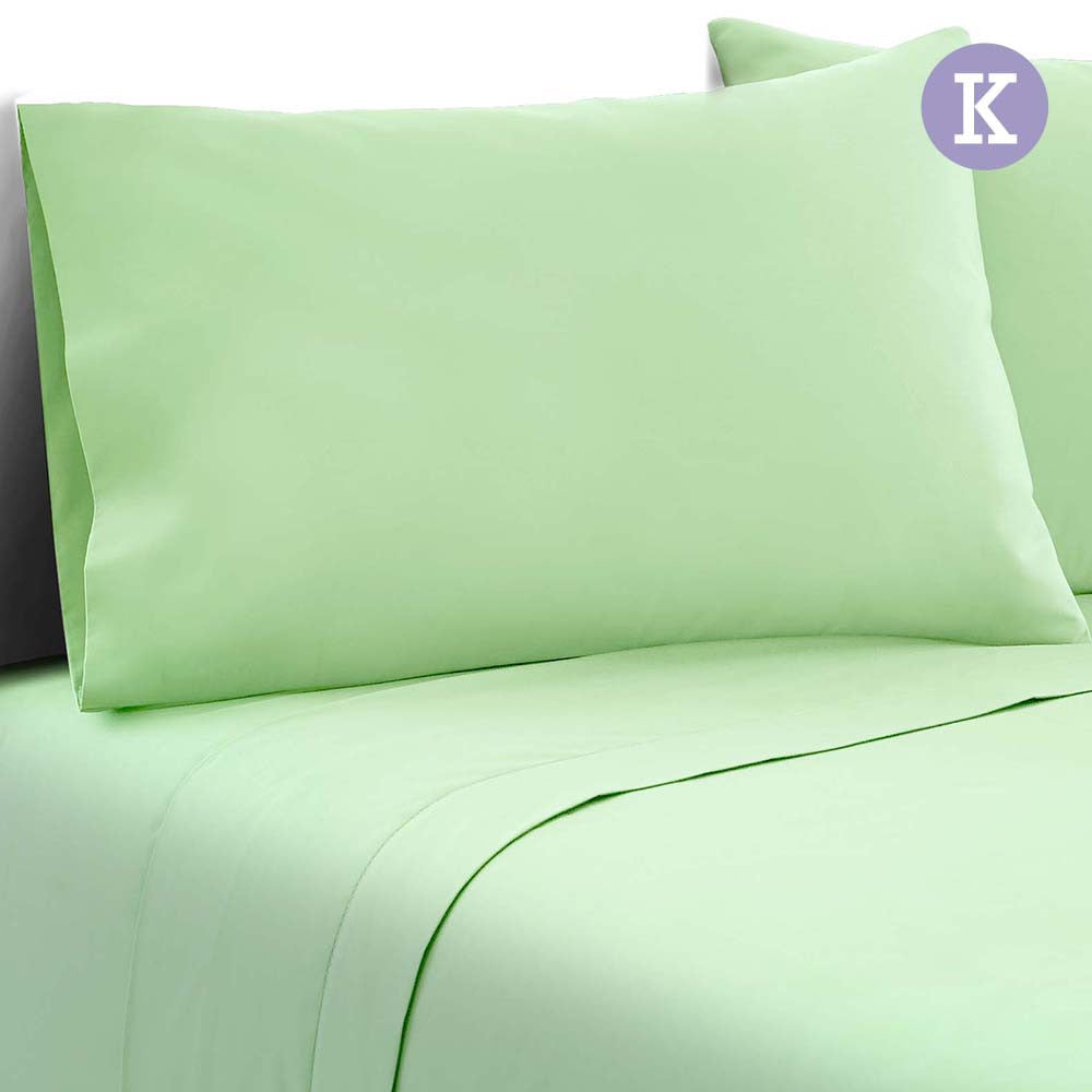 4 Piece Microfibre Sheet Set King – Green 